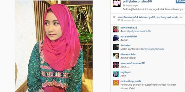Jadi Pembaca Niat Puasa, Prilly Latuconsina Tampil Cantik dengan Hijab