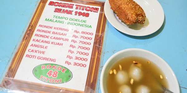 Ronde Titoni, Salah Satu Kuliner Legenda di Kota Malang