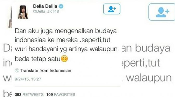 Salah Artikan Tut Wuri Handayani, Della JKT48 Dibully Netizen