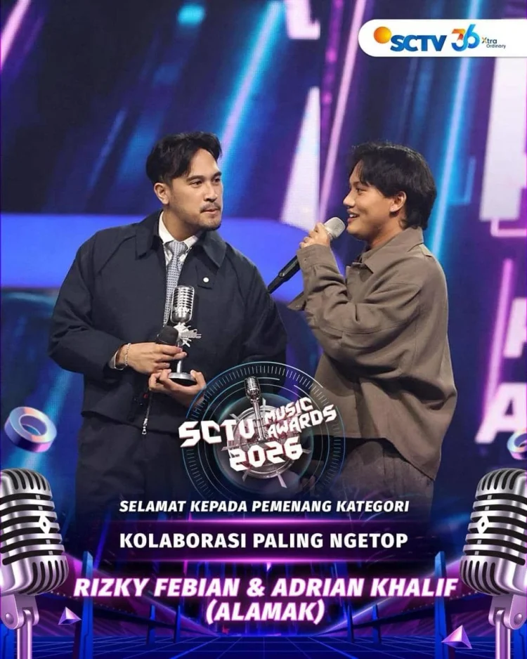 Pemenang SCTV Music Awards 2026, Rizky Febian dan Adrian Khalif Menangkan 3 Piala